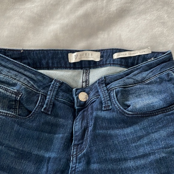 Patchwork Power Skinny Low Jeans, Size 25 - Picture 2 of 6